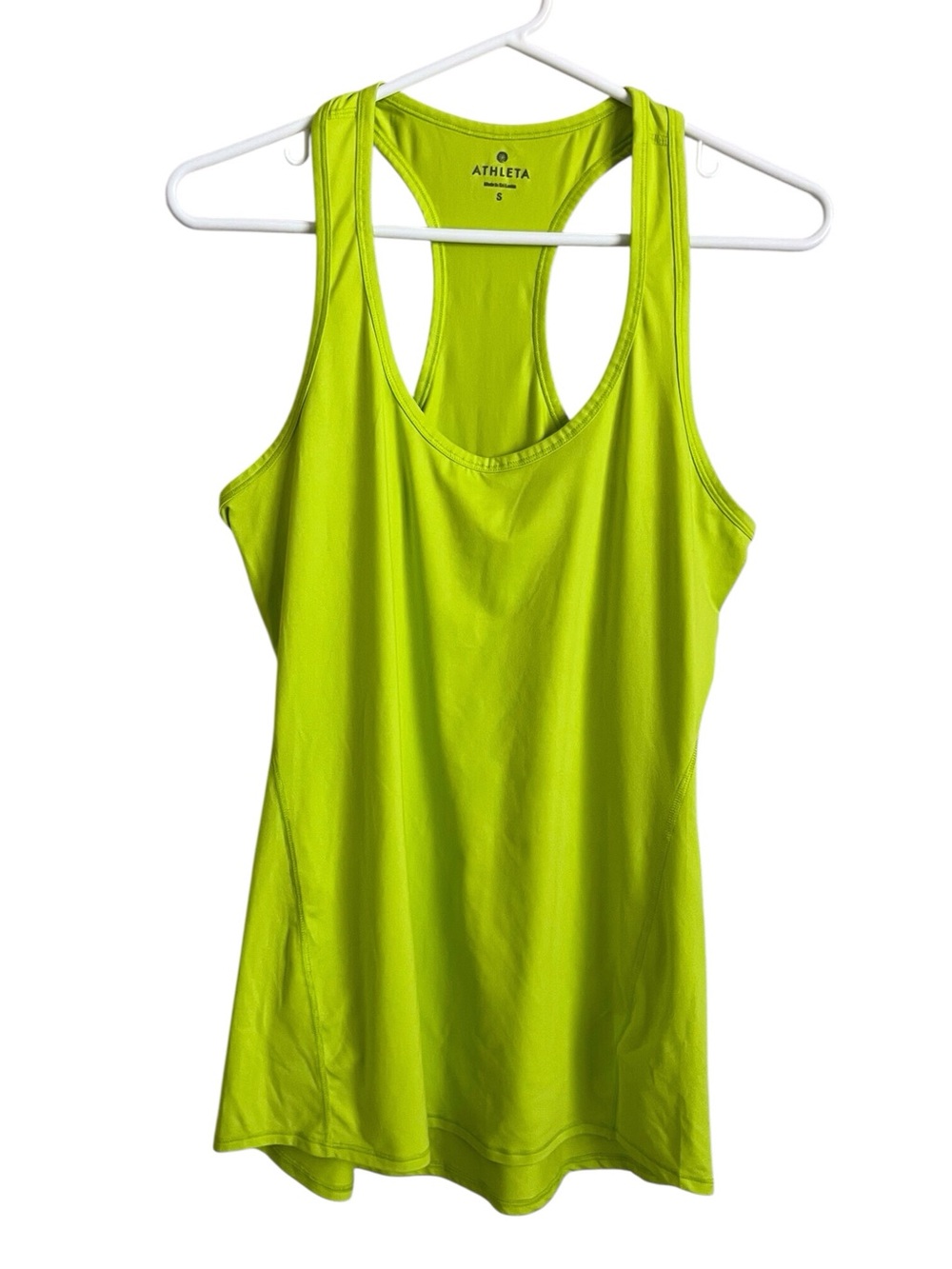 Athleta Racerback Tank Bright Yellow Green High Visibility Running Active Small